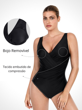 Maiô Modelador Modern Juliana Com Decote em V Profundo - FULL
