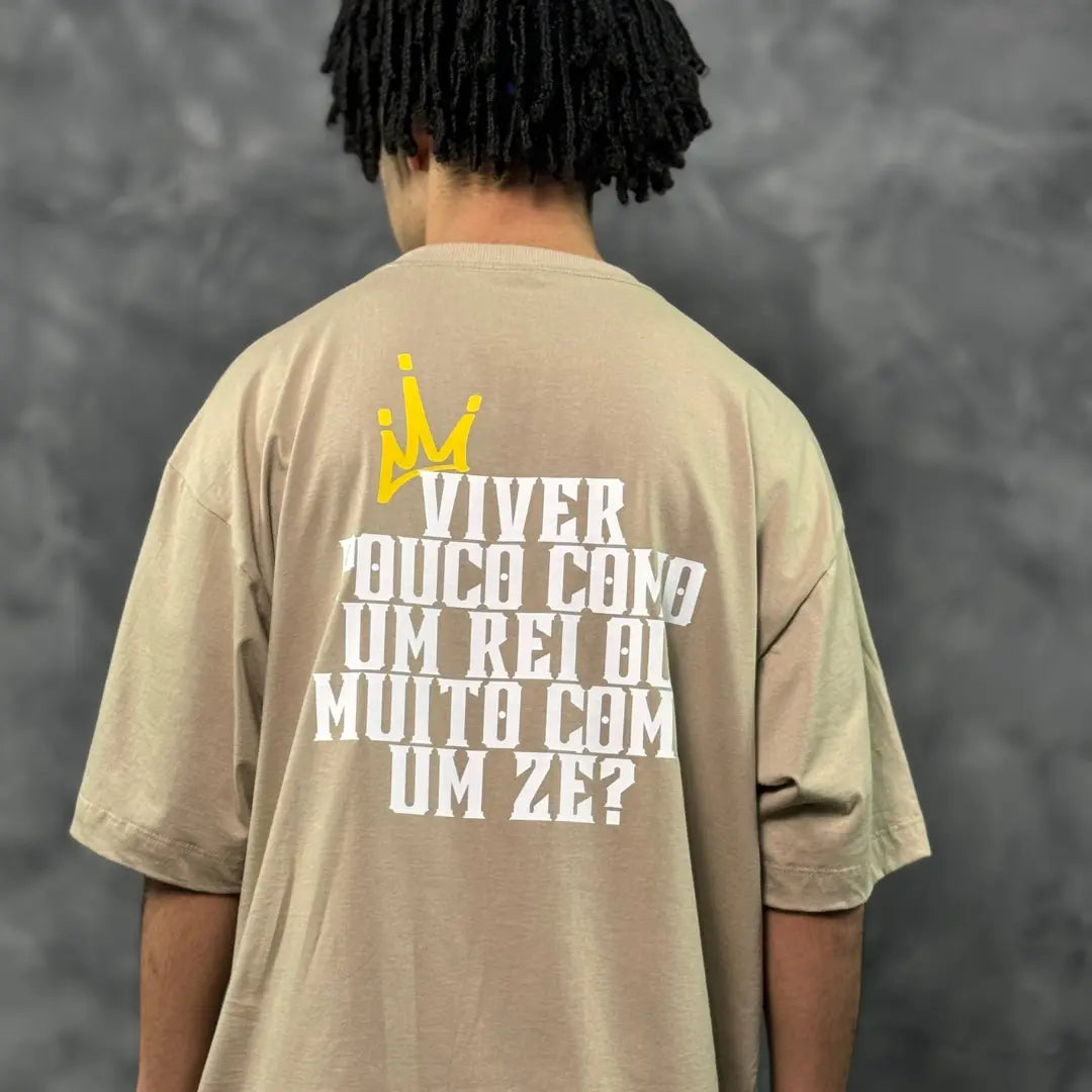 Camiseta Oversized King's Life Bege