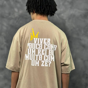 Camiseta Oversized King's Life Bege