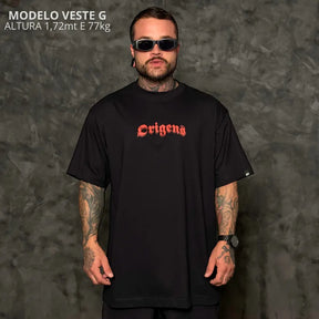 Camiseta Oversized Anjo da Guarda Preto
