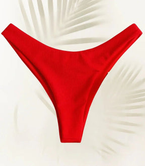 Biquíni Avulso Feminino Cintura Alta Texturizado com Top Faixa | Iaiá