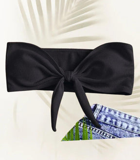 Biquíni Avulso Feminino Cintura Alta Texturizado com Top Faixa | Iaiá