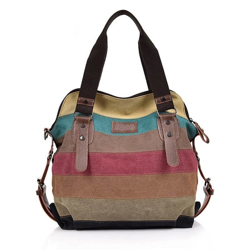 Bolsa Grande Feminina De Lona Rainbow