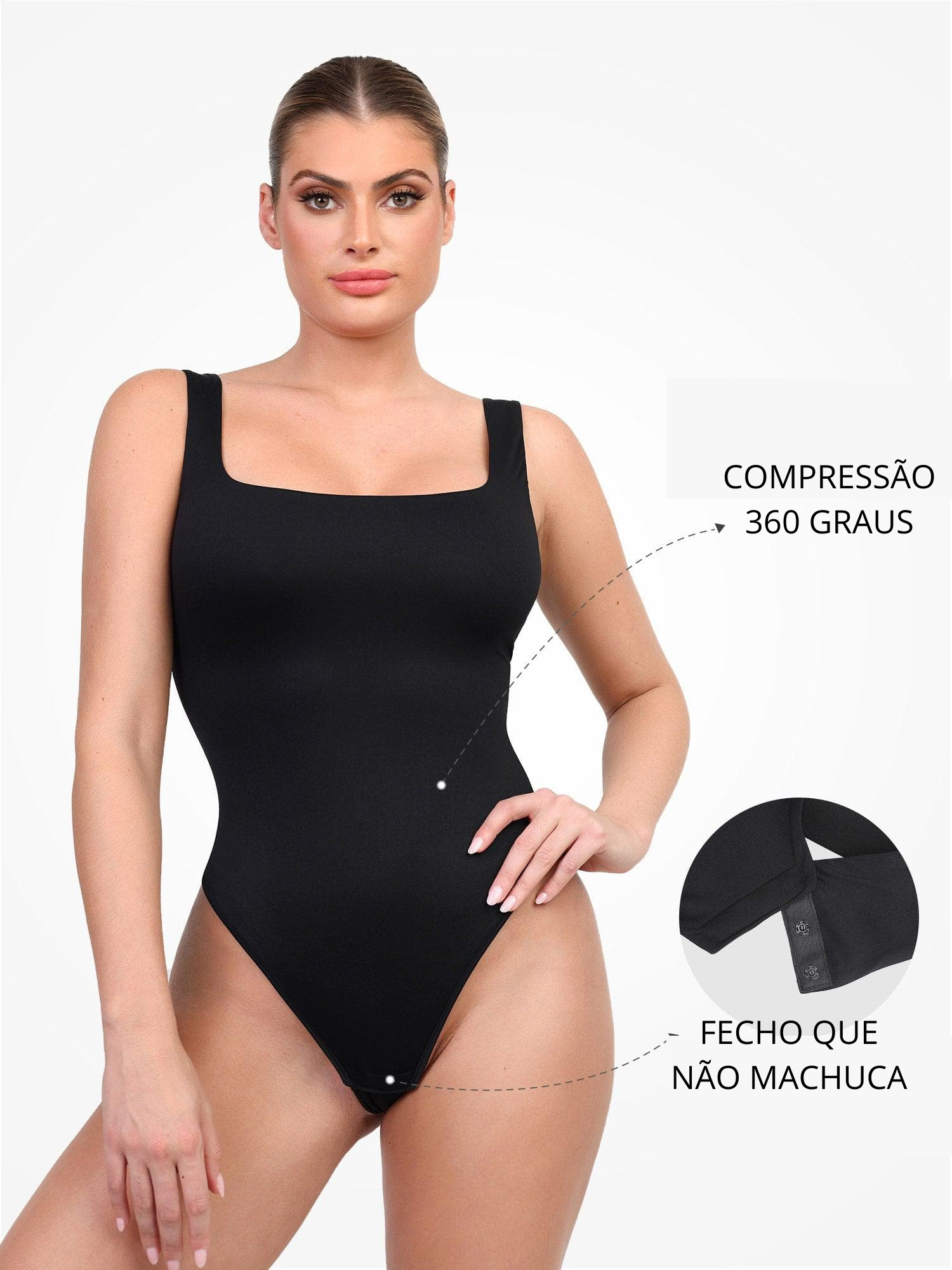 Body Suit Modelador Tanga Fio de Corte Alto - Spandex Premium ( Compre 1 leve 2 )