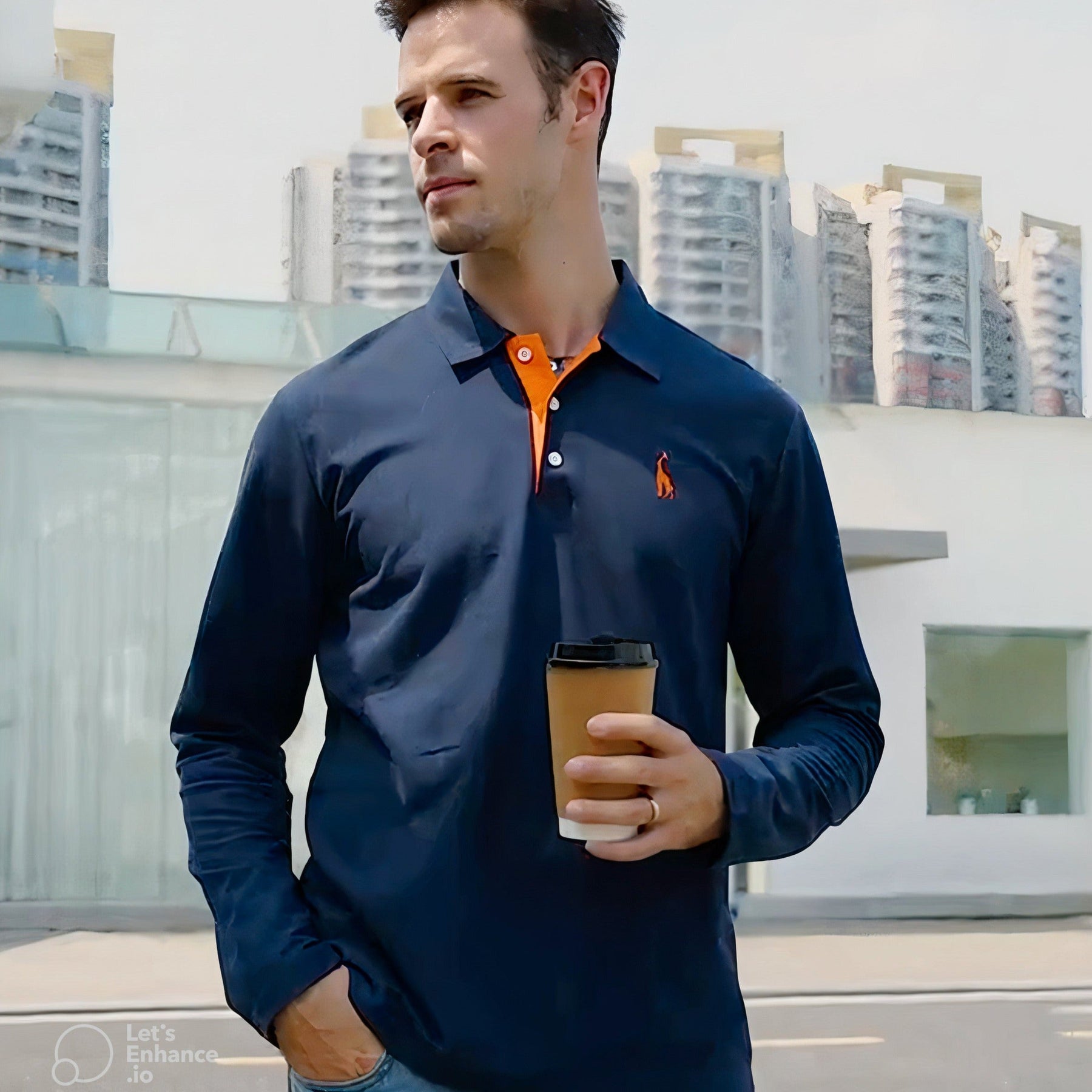 Camisa Masculina Polo Manga Longa