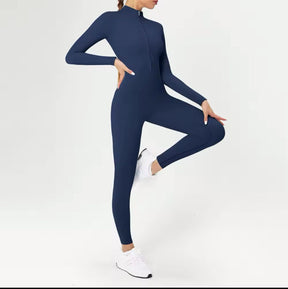 Macacão Longo de Manga Longa Com Zíper Modern Waffle