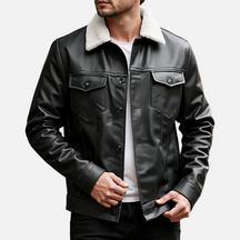 Jaqueta de Couro Masculina Lorennzi Noir