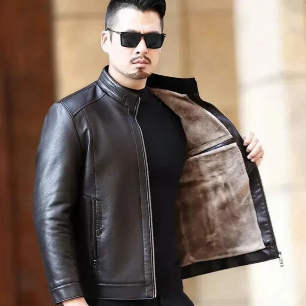 Jaqueta de Couro Masculina Lorennzi Valence