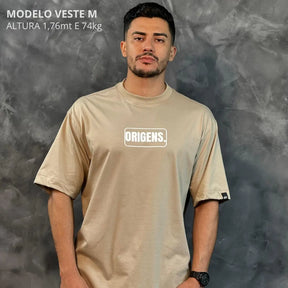 Camiseta Oversized Origens Bege