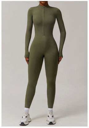 Macacão Longo de Manga Longa Com Zíper Modern Waffle