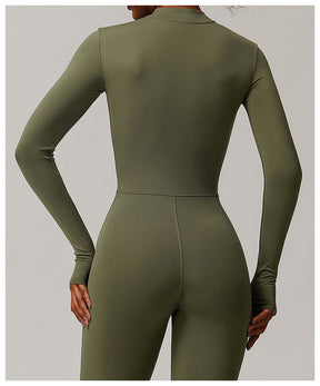 Macacão Longo de Manga Longa Com Zíper Modern Waffle