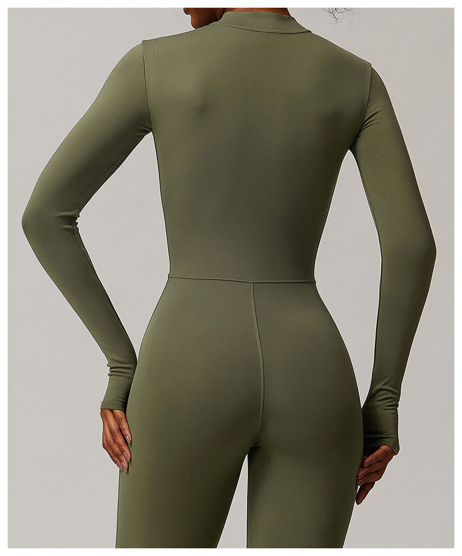 Macacão Longo de Manga Longa Com Zíper Modern Waffle