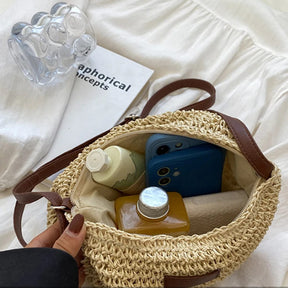 Bolsa Feminina De Palha Praia Mary