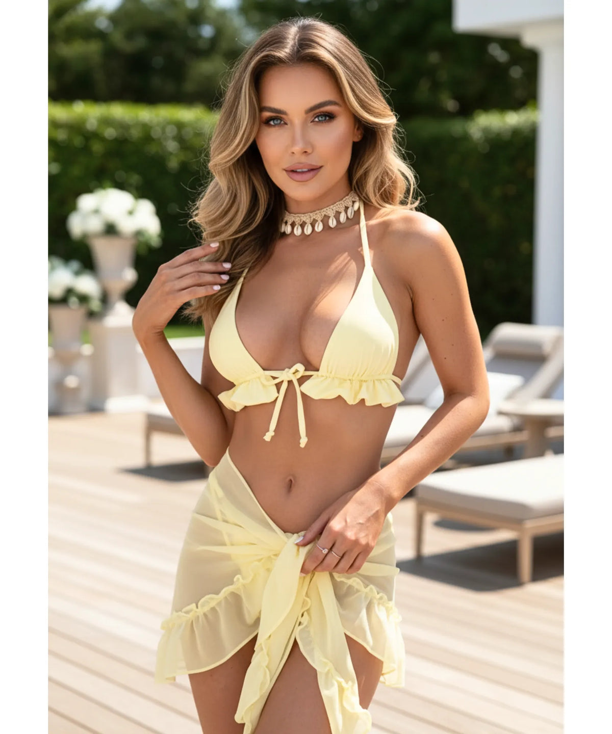 Biquíni 3 Peças Marquinha Babado Alças Reguláveis Praia | Kora