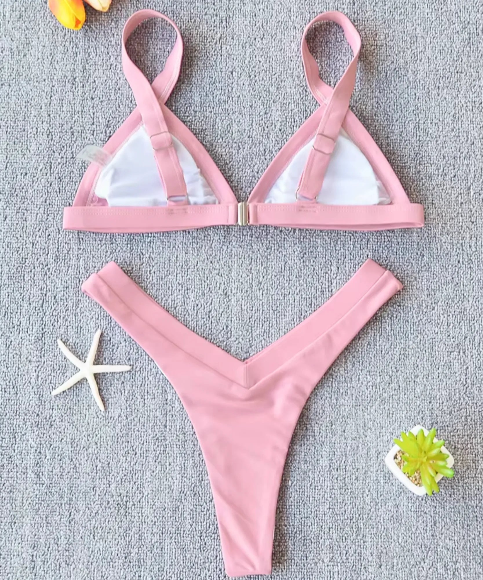 Biquini Asa Delta Fio Dental Premium Alça Regulável | Mel