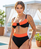 Biquíni Cintura Alta Hot Pants Bicolor Premium | Naia