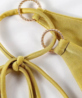Biquíni Feminino com Argola Dourada e Amarração Lateral | Senne