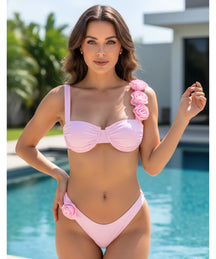 Biquíni Feminino Fio Dental com Flores 3D Elegante Exclusivo | Léa