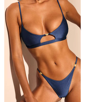 Biquíni Feminino Top Marquinha Detalhes Dourados | Lica