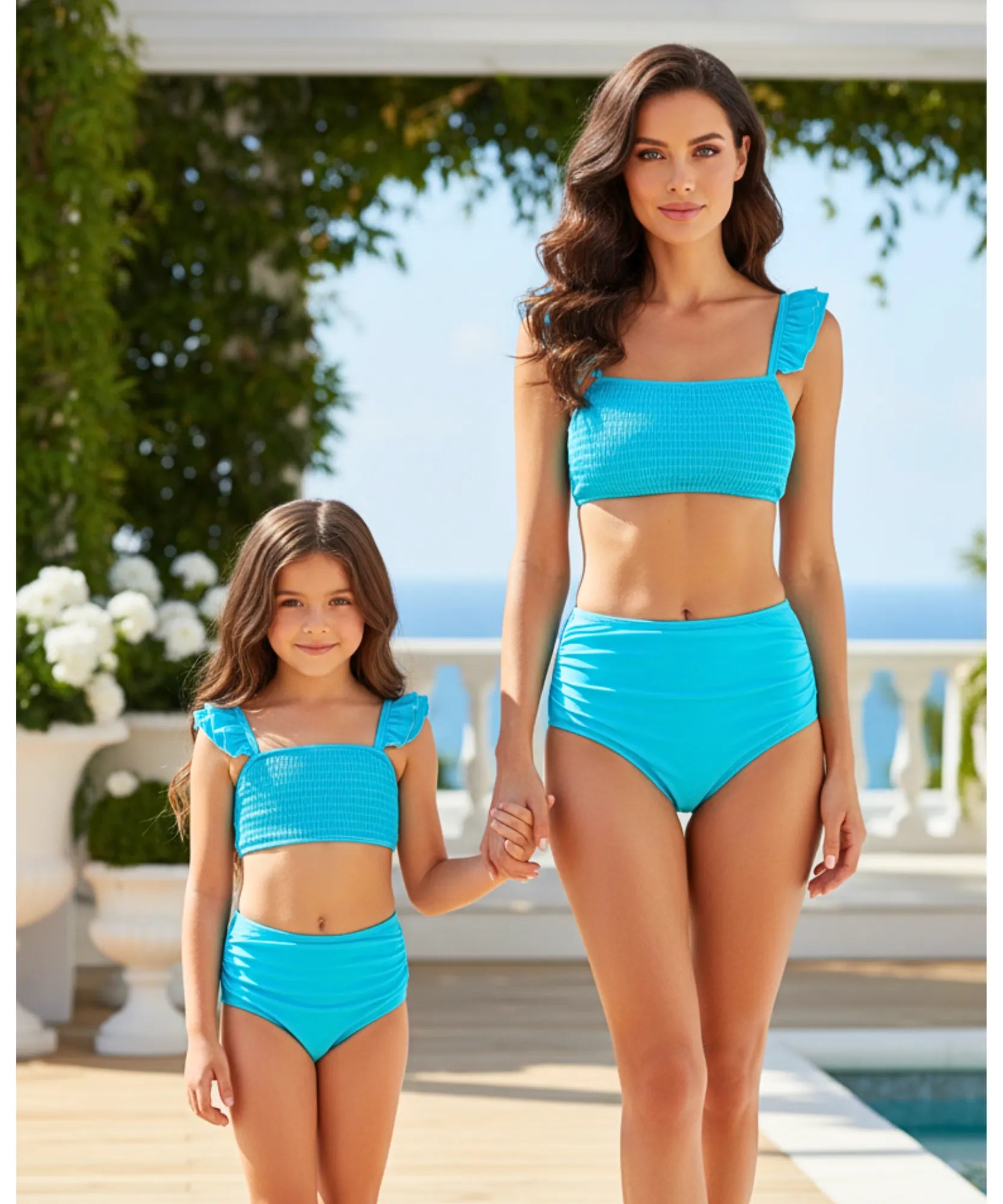 Biquíni Mãe e Filha Top Cintura Alta Short Masculino Família | Flini