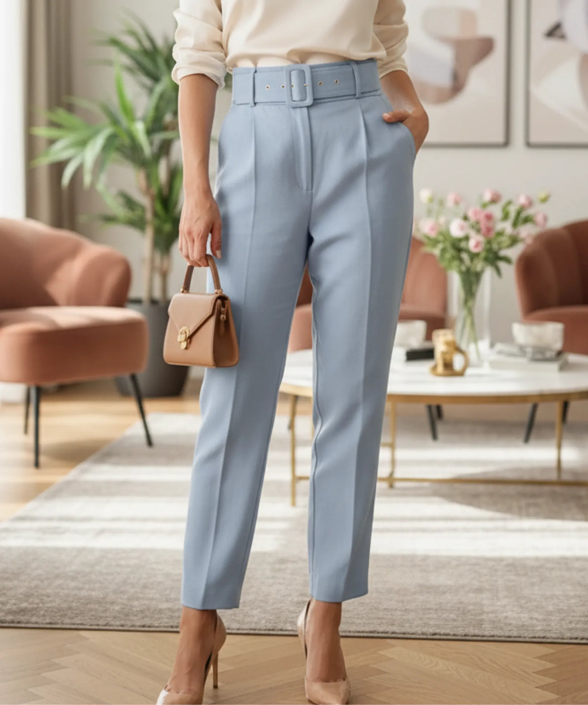 Calça Alfaiataria Feminina Cintura Alta Social | Sandy