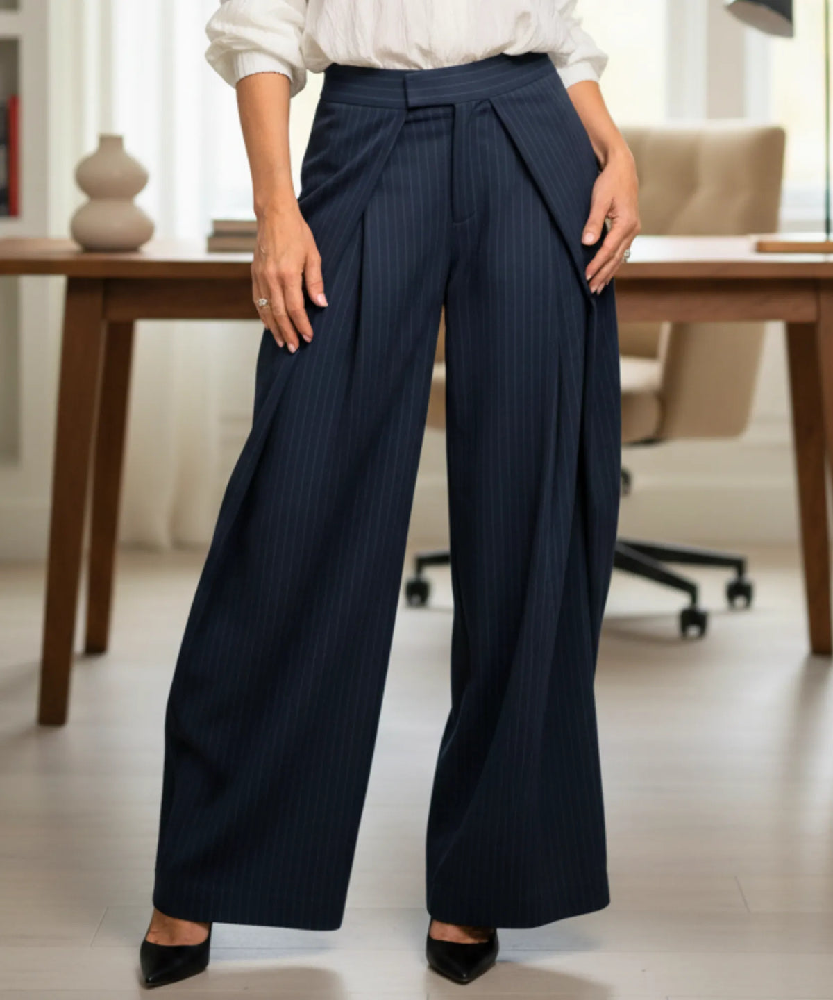 Calça Alfaiataria Feminina Wide Leg Casual Elegante | Trali