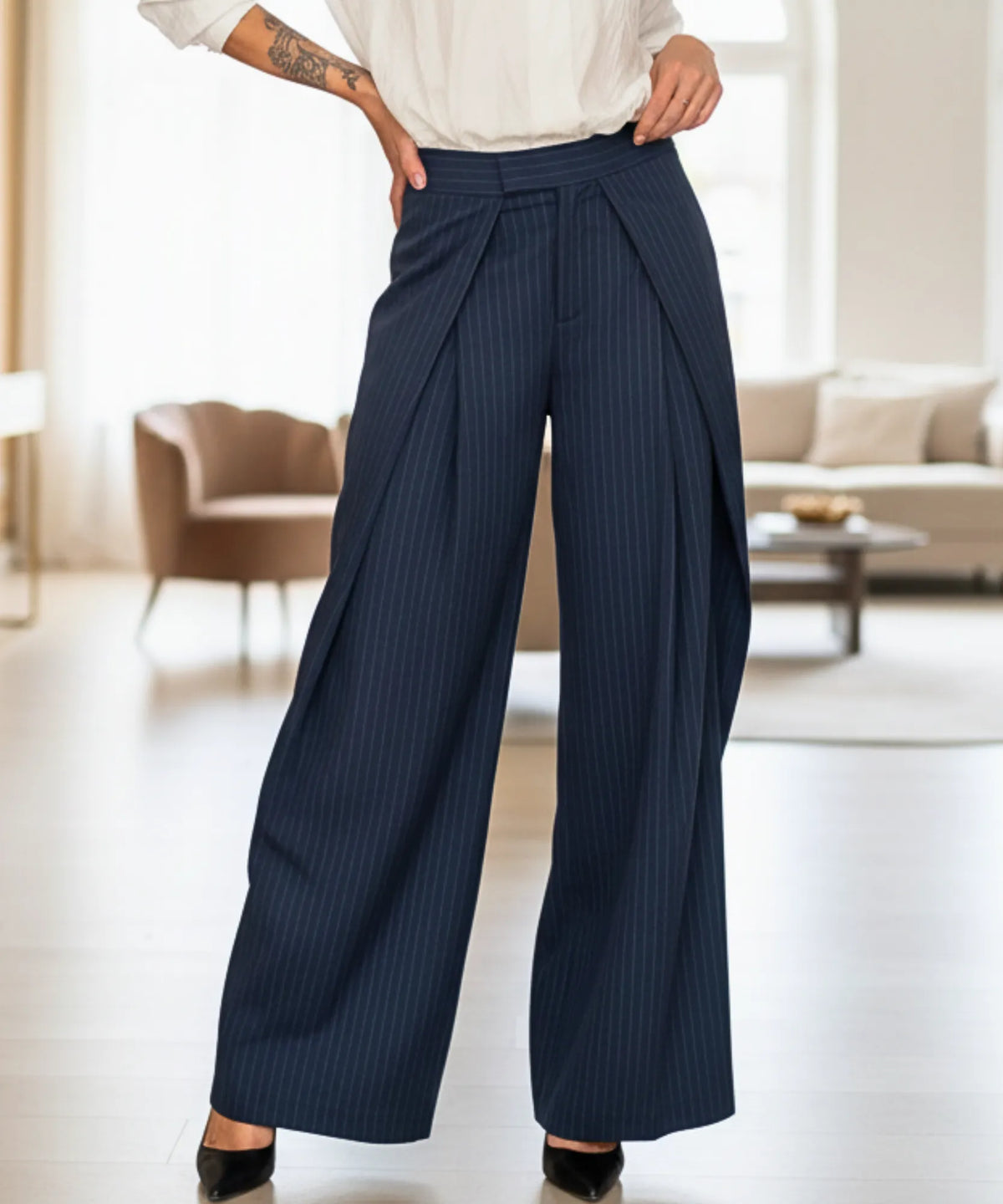 Calça Alfaiataria Feminina Wide Leg Casual Elegante | Trali