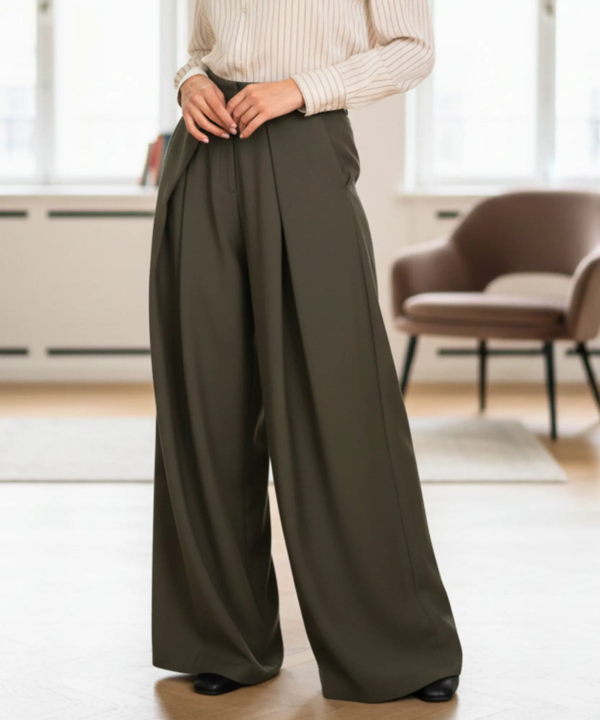 Calça Alfaiataria Feminina Wide Leg Casual Elegante | Trali