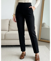 Calça Moletom Alfaiataria Feminina Bolsos Cintura Alta | Joa