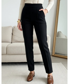 Calça Moletom Alfaiataria Feminina Bolsos Cintura Alta | Joa