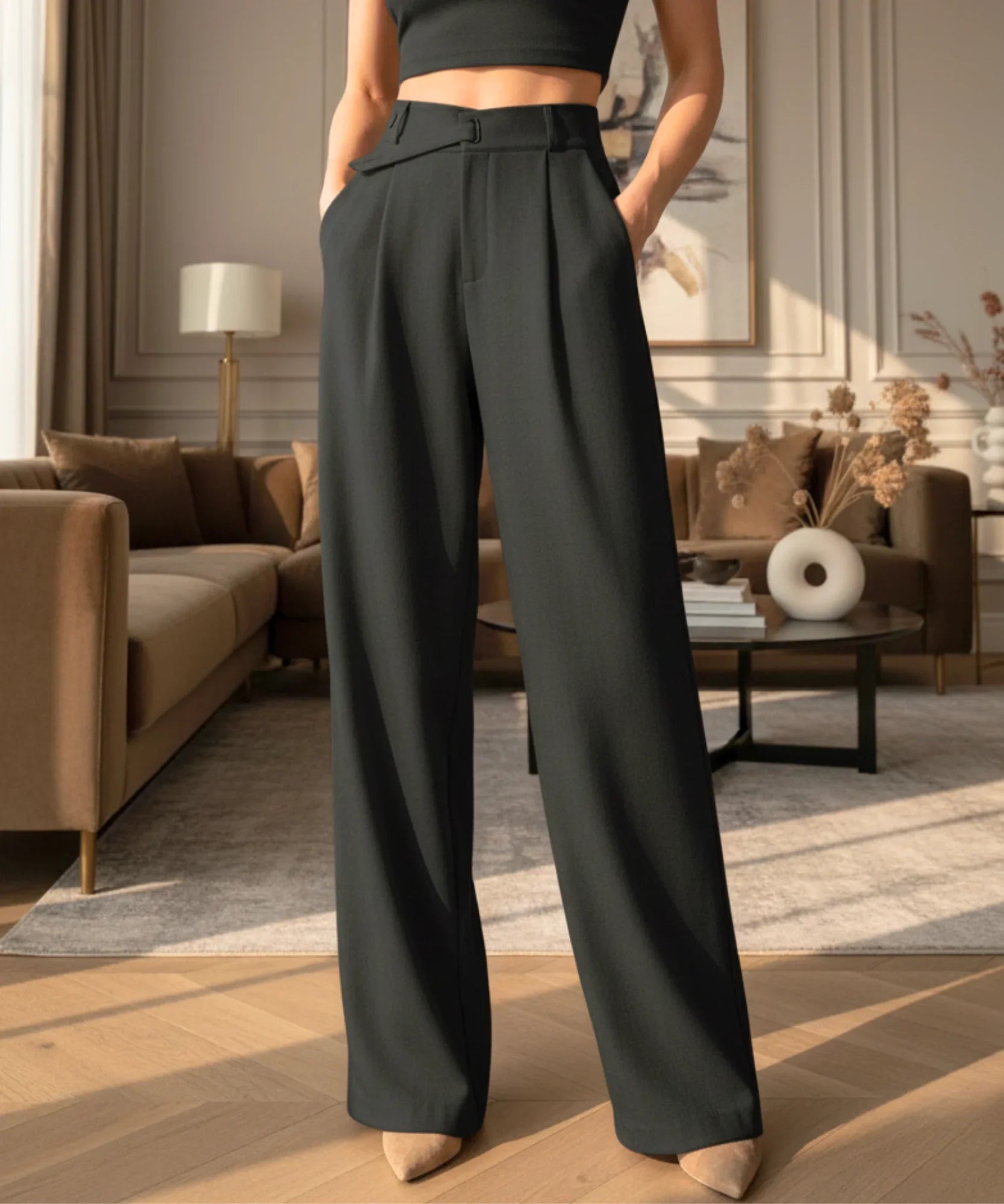Calça Wide Leg Alfaiataria Feminina Premium Confortável | Lusin