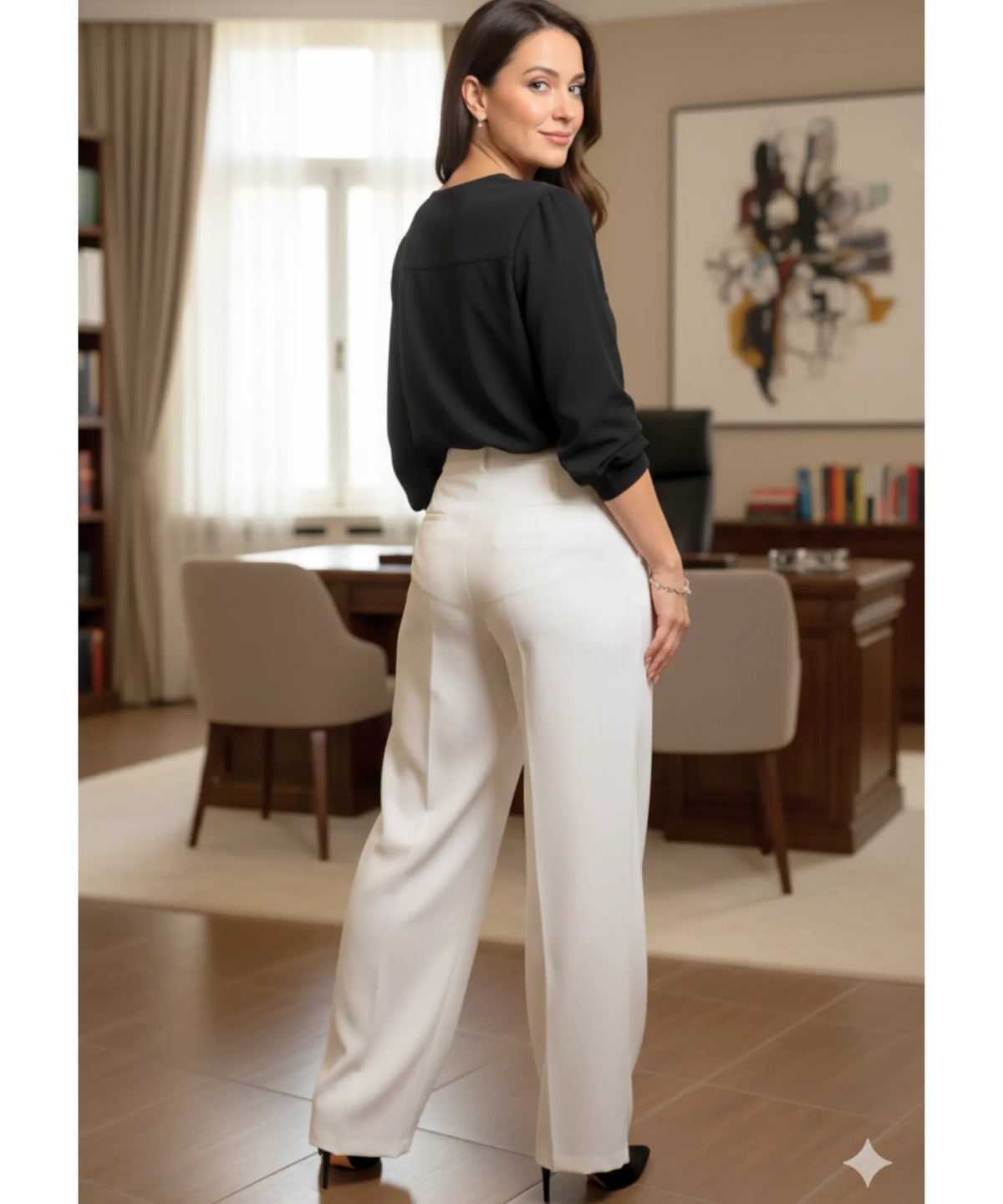 Calça Wide Leg Alfaiataria Feminina com Pregas Premium | Celi