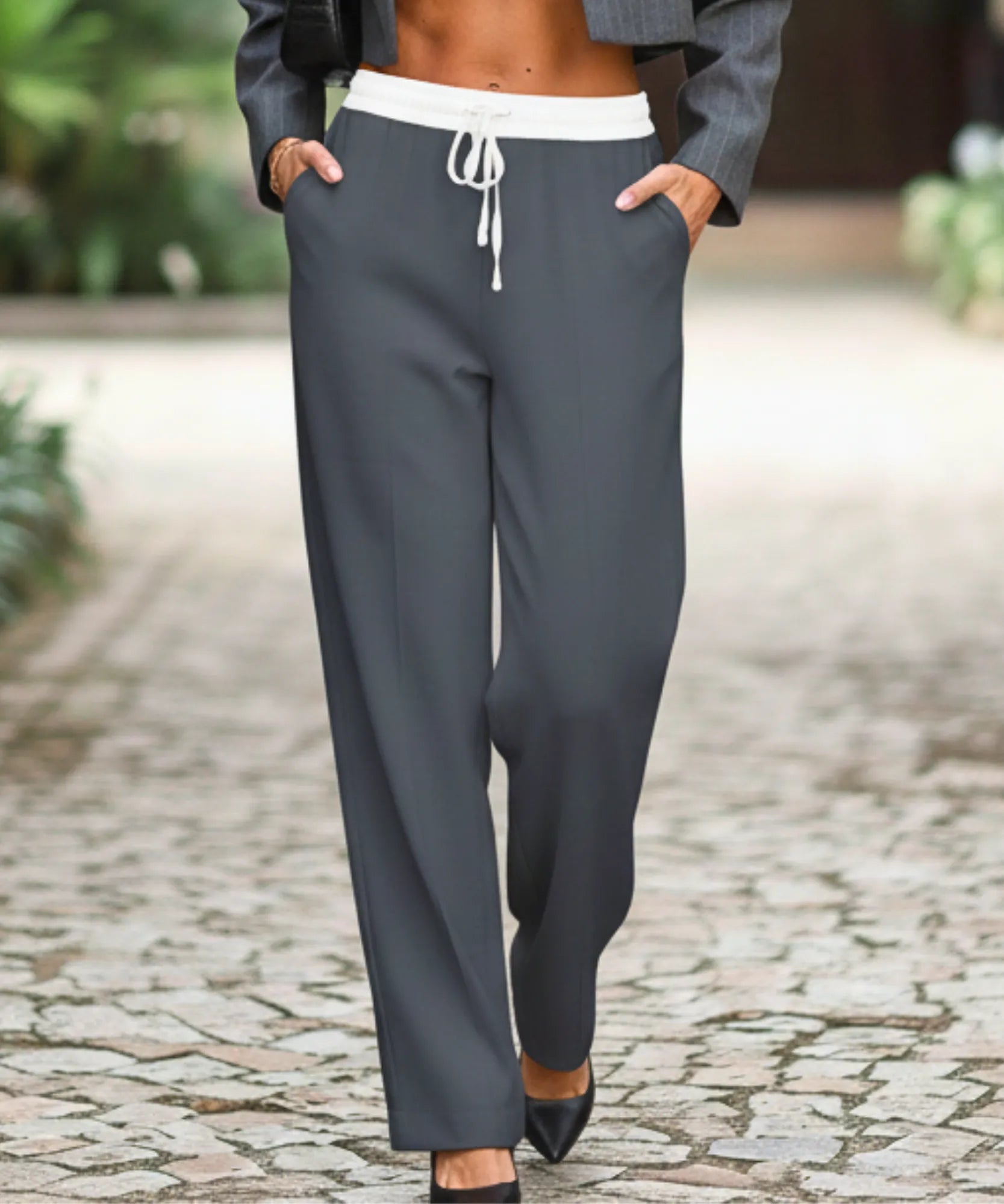 Calça Wide Leg Feminina Alfaiataria Cintura Alta Leve | Cili