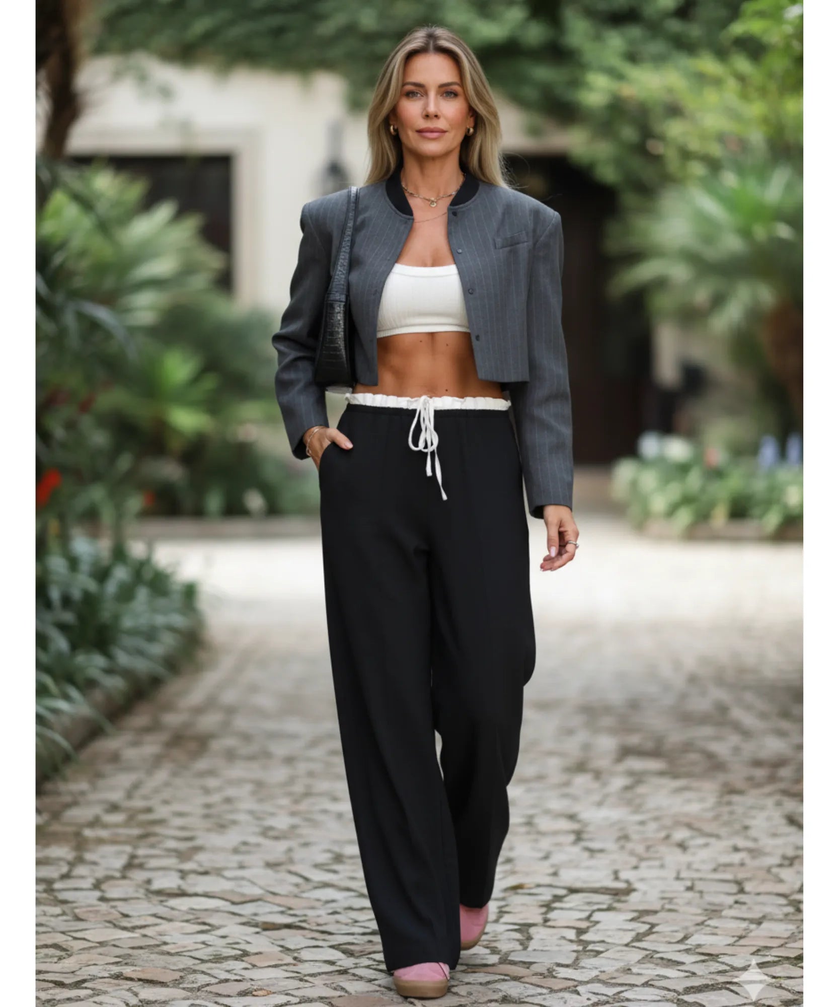 Calça Wide Leg Feminina Alfaiataria Cintura Alta Leve | Cili