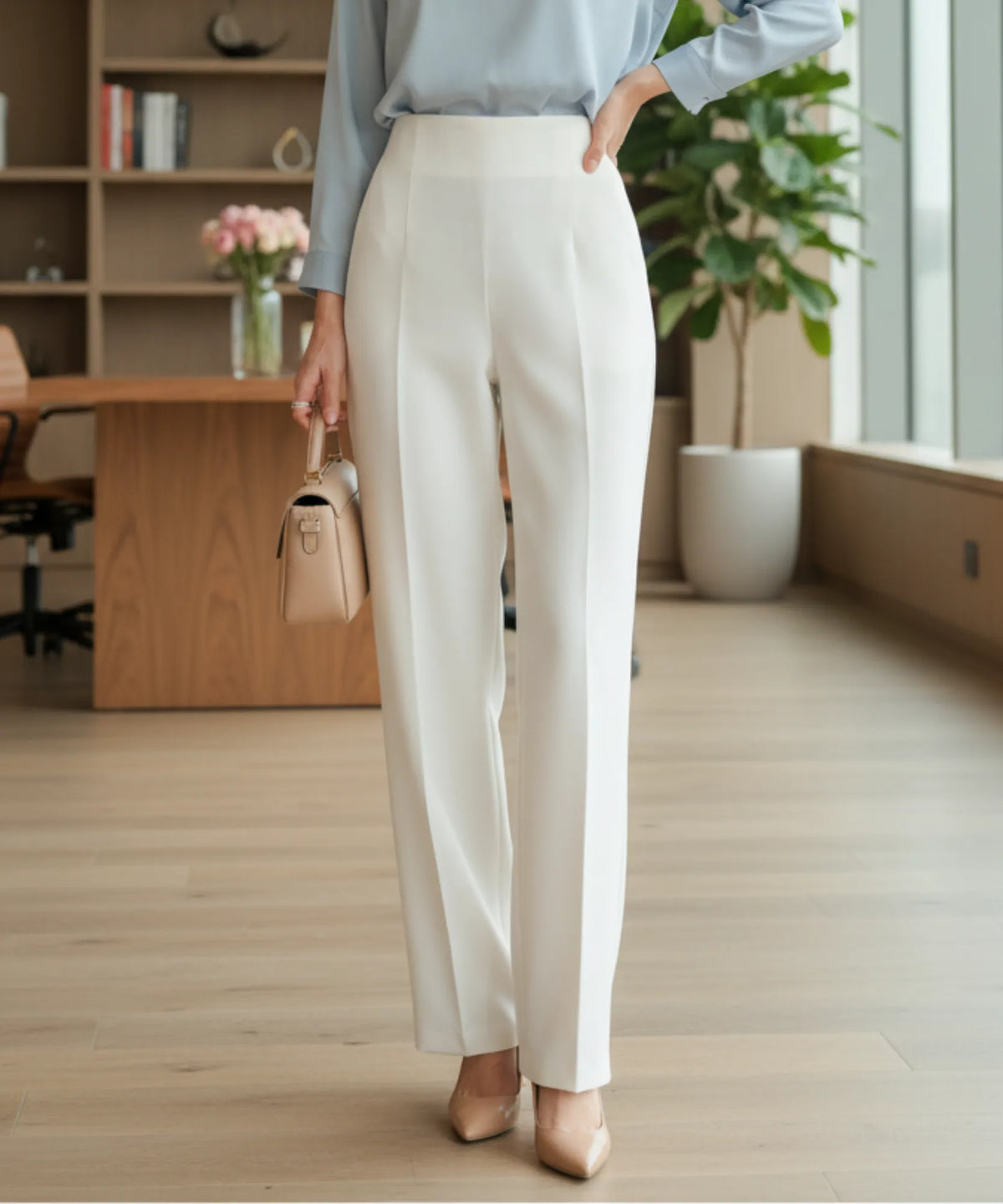 Calça Wide Leg Feminina Cintura Alta Confortável Casual  | Ava