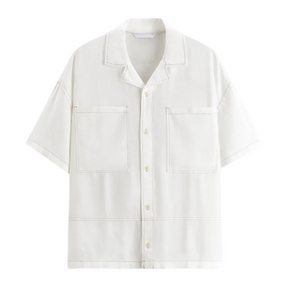 Camisa Masculina com Contraste em Linho Vonluthen VL361