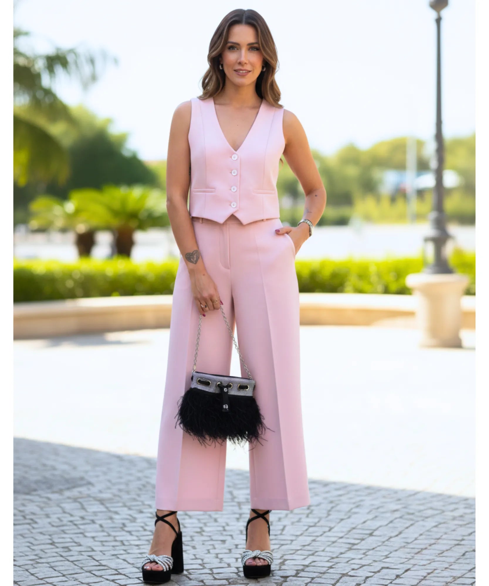 Conjunto Feminino Alfaiataria Colete e Calça Elegante | Kaylee