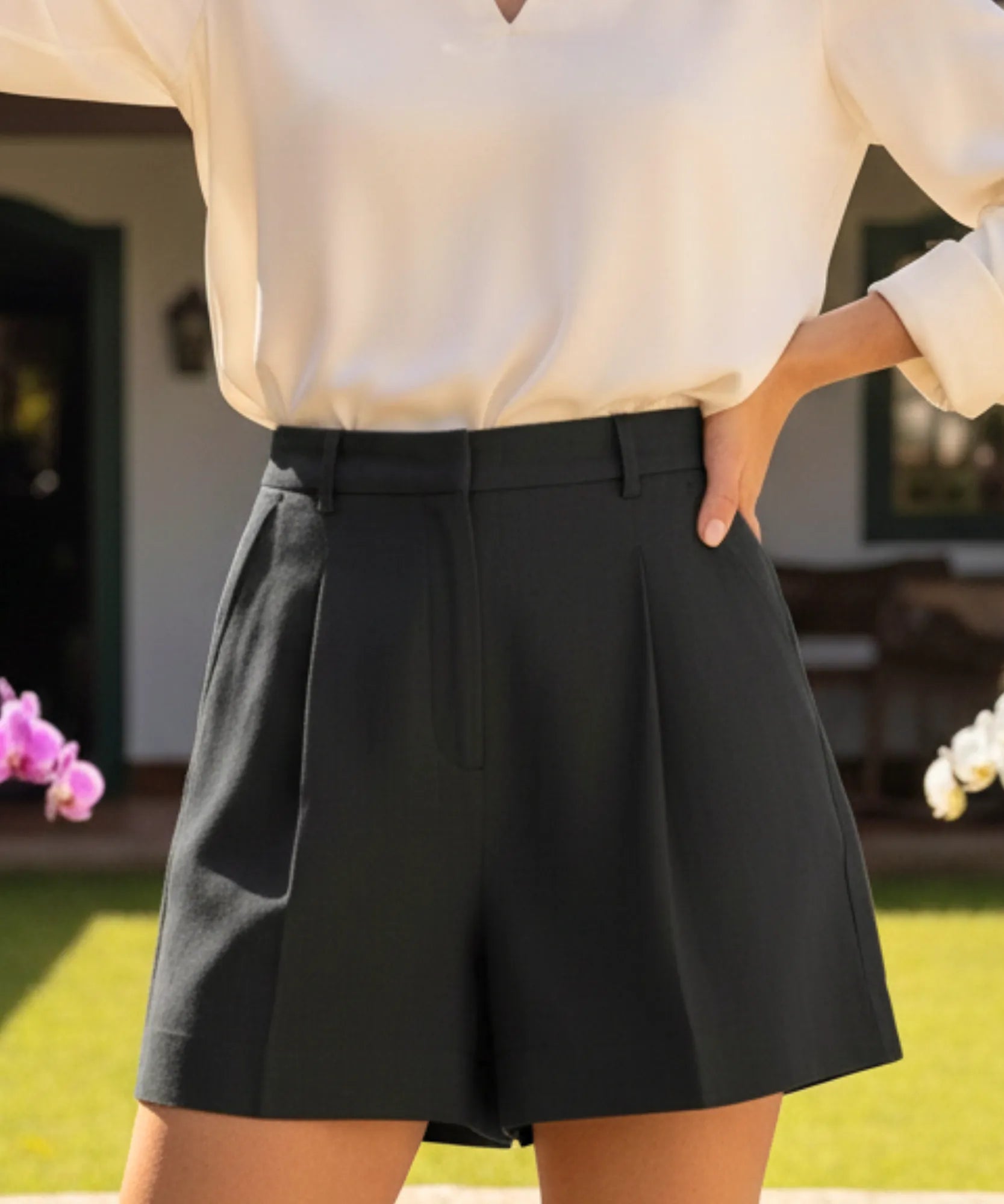 Conjunto Feminino Alfaiataria Colete e Short Linho | Fefa