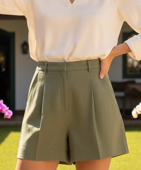 Conjunto Feminino Alfaiataria Colete e Short Linho | Fefa