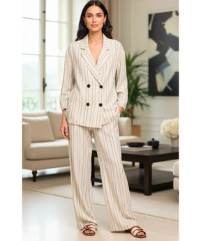 Conjunto Alfaiataria Feminino Linho Elegante com Blazer e Calça | Fontana