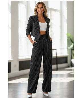 Conjunto Social Feminino Alfaiataria Risca de Giz Elegante | Grace