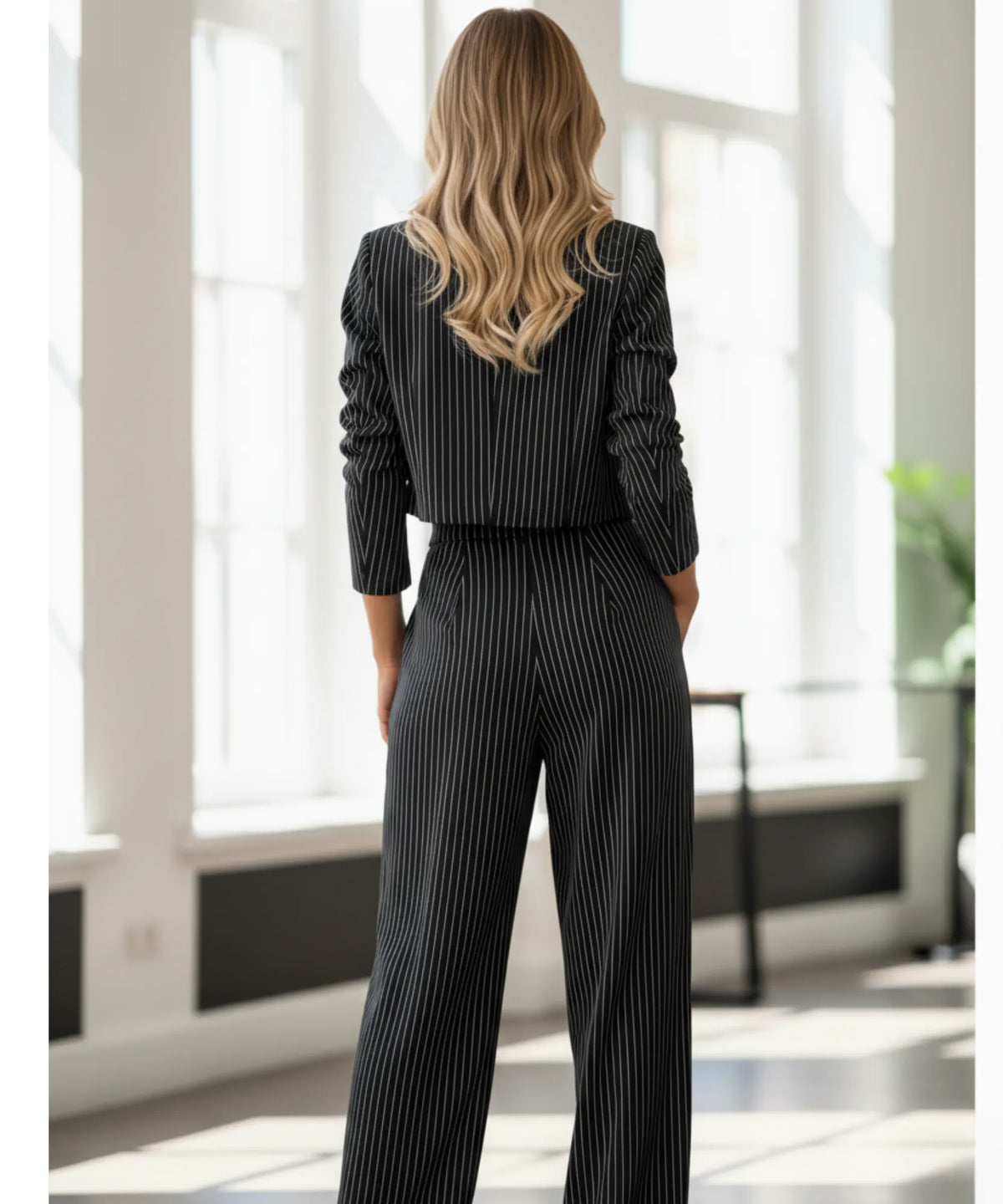 Conjunto Social Feminino Alfaiataria Risca de Giz Elegante | Grace