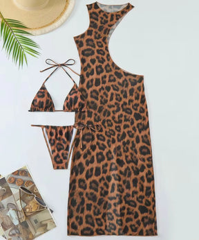 Conjunto Biquíni 3 Peças Oncinha Animal Print Verão | Milão