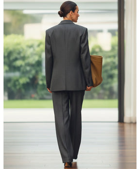 Conjunto Feminino Alfaiataria com Blazer e Calça Reta Elegante | Piazi