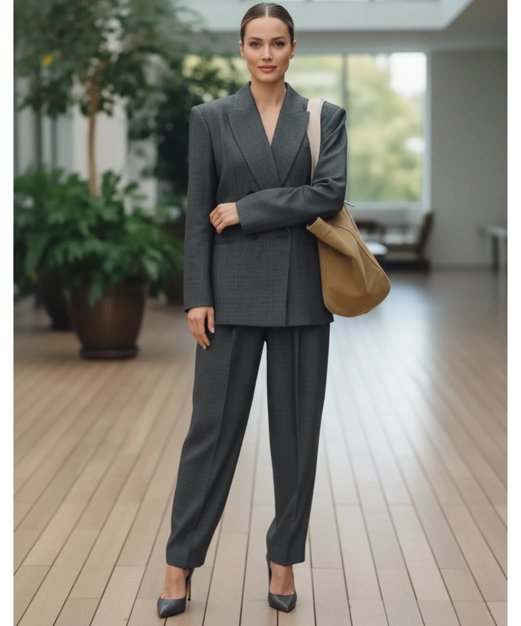 Conjunto Feminino Alfaiataria com Blazer e Calça Reta Elegante | Piazi