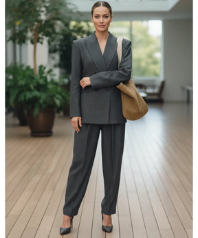 Conjunto Feminino Alfaiataria com Blazer e Calça Reta Elegante | Piazi