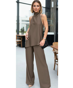 Conjunto Feminino Alfaiataria com Blusa e Calça em Linho | Biah