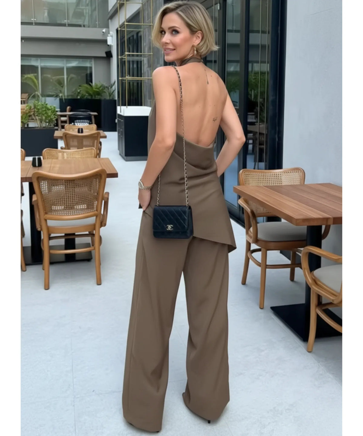 Conjunto Feminino Alfaiataria com Blusa e Calça em Linho | Biah