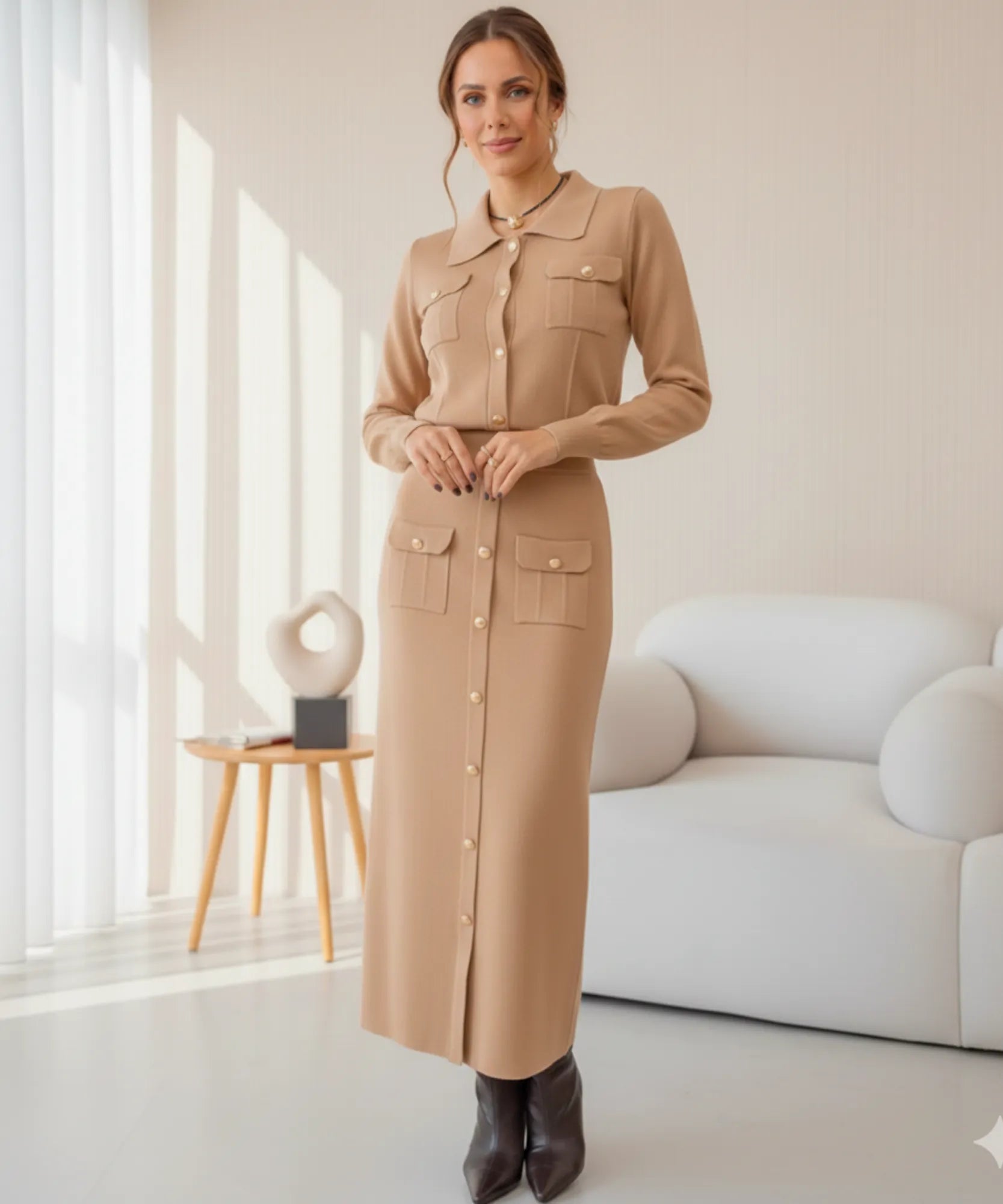 Conjunto Feminino Alfaiataria Tricot para Trabalho e Festas | Ziza