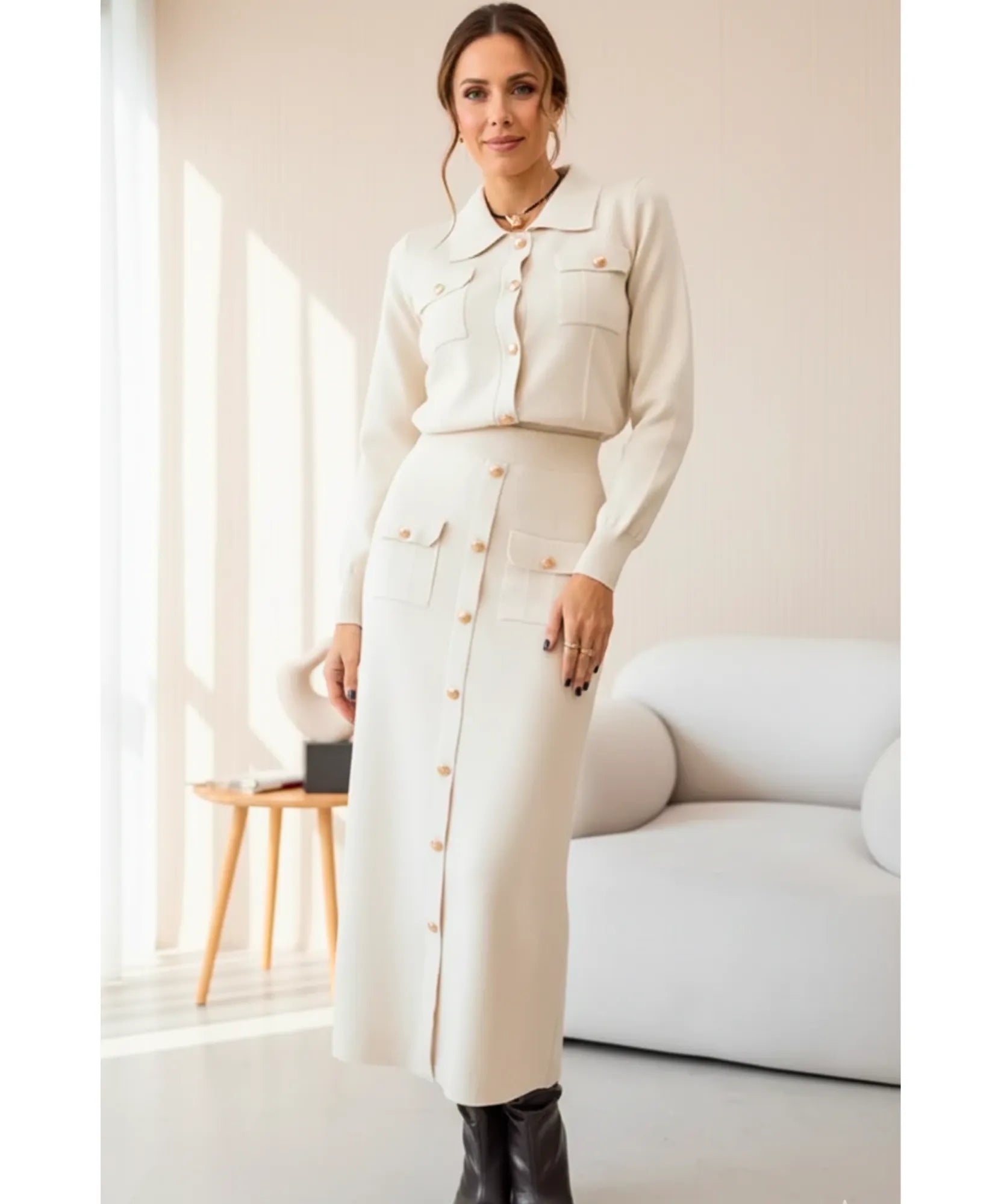 Conjunto Feminino Alfaiataria Tricot para Trabalho e Festas | Ziza